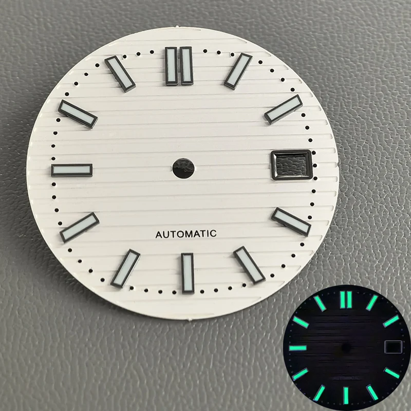 Dia 30.5mm Watch Dial Green Luminous Dial Fits NH35 NH36 NH38 4R35 4R36 6R 7S26 Movement Nautilus Watch Case Faces Refit Parts