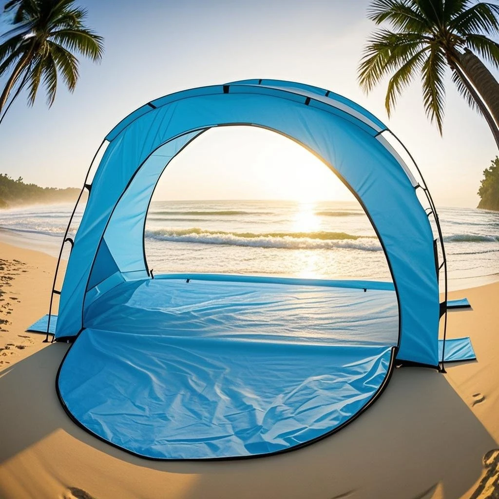 

Portable Windproof Beach Tent with Sand Anchors – Quick-Setup Canopy Sunshade for Family Gatherings, Fishing & Coastal Events