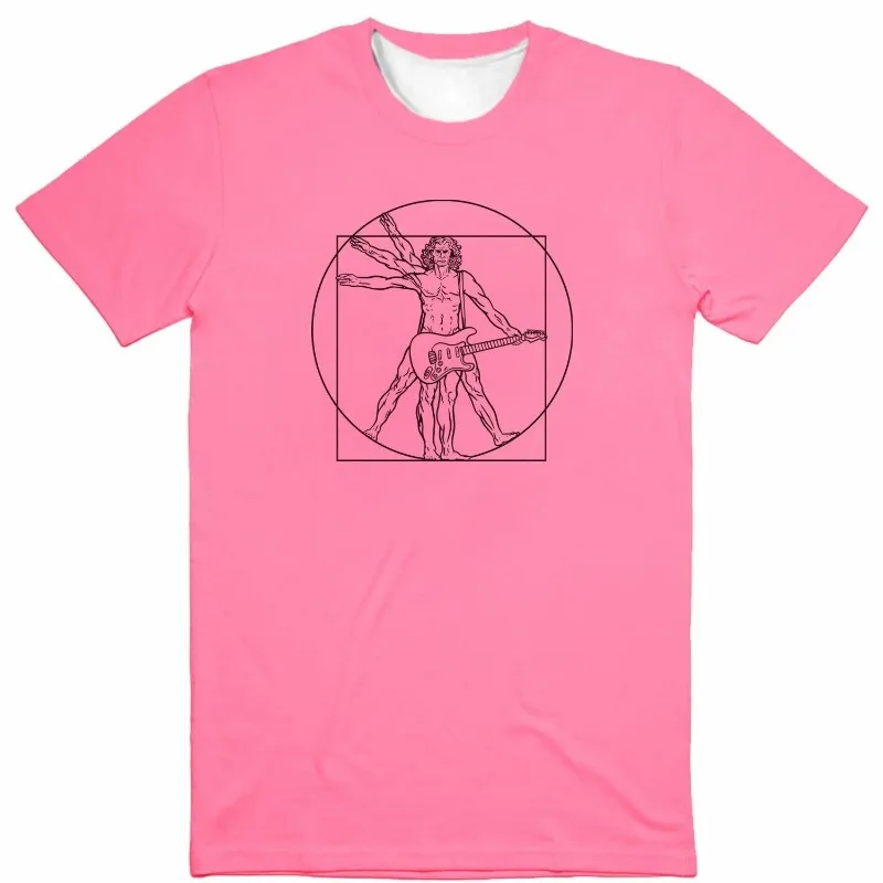 جيتار روك بانك باند نمط ثلاثية الأبعاد مطبوعة الهيب هوب تنفس التجفيف السريع فضفاض مريح اليومية عادية تي شيرت رياضي