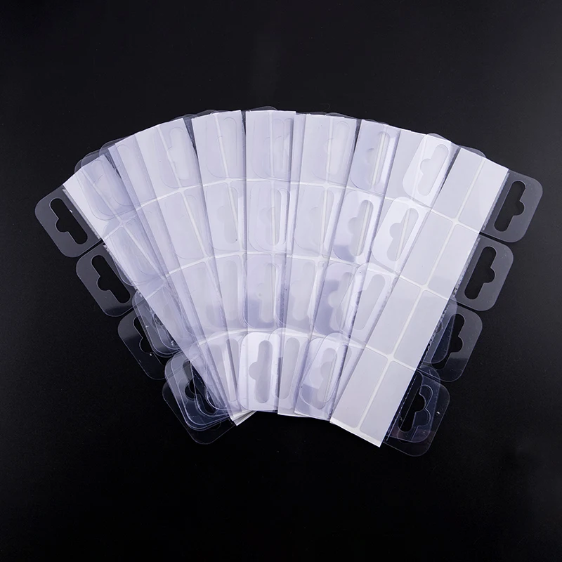 100pcs PVC Slot Hole Adhesive Hang Tabs Tag Hook Merchandise Package Box Bag Peghooks Display