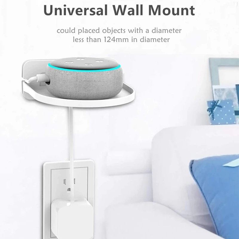 Universal Wall Mount, ABS Wall Mount, Built-In Cable Storage Rack, Suitable For Google Home Mini, Google Wifi, White