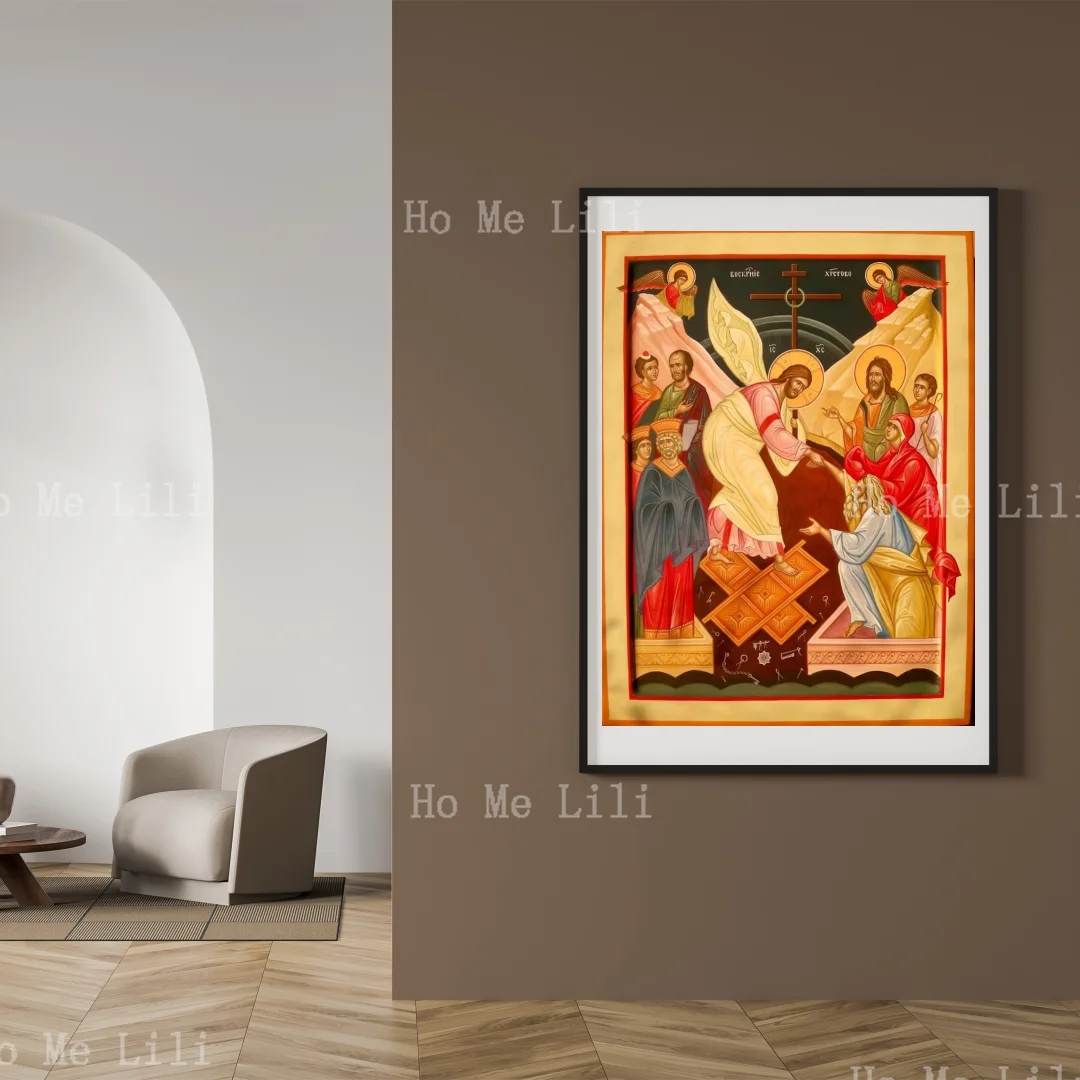 The Fall Of The Underworld And The Divine Resurrection The Living Room Wall Is Decorated With Art