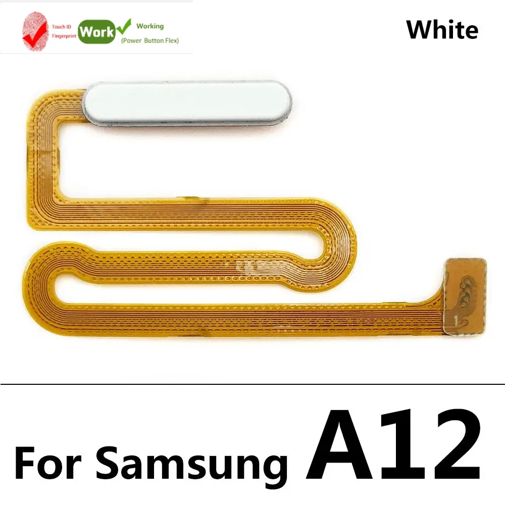 10 Stuks, Getest Voor Samsung A12 A125f Vingerafdruksensor Home Return Key Menu Knop Met Power On Off Volume Side Knop Key Flex