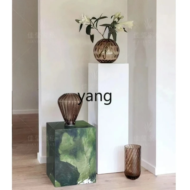 

LH simple light luxury living room sofa decoration edge few avocado green corner few rest low stool