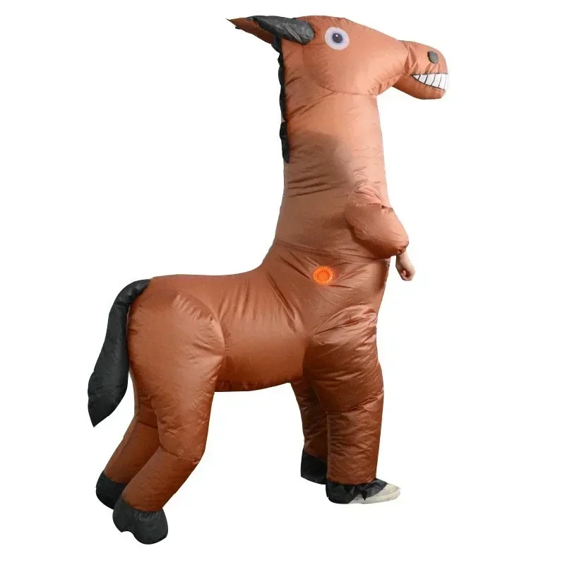 Costume gonflable amusant de cheval actif, adapté à la fête de carnaval d'Halloween, événement de convocation commerciale, accessoires d'escales