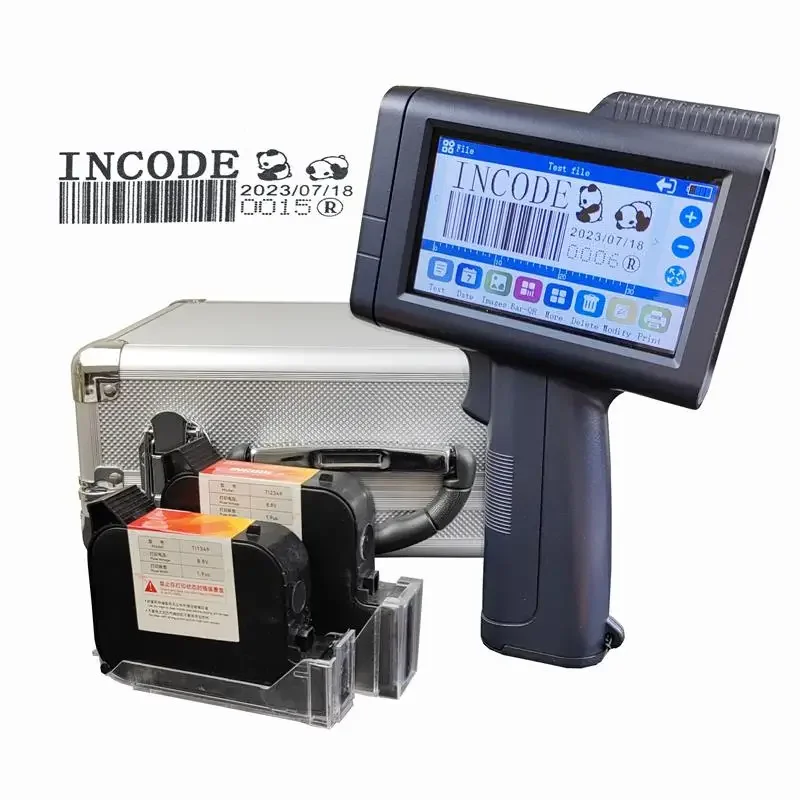 INCODE 12.7mm Online Variable Qr Bar Batch Code Number Logo Expiry Date Label Portable Hand Jet Handheld Thermal Inkjet Printer