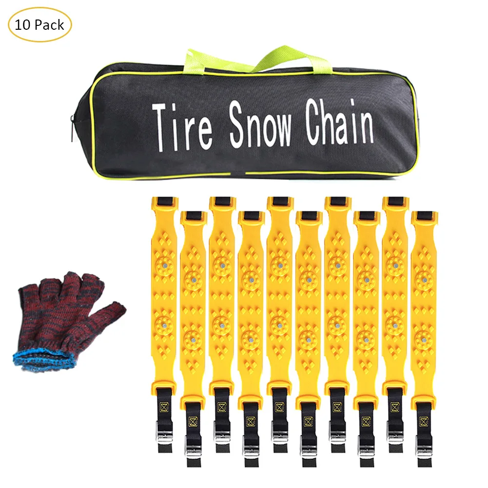 

10pcs Lot Car Winter Tyres Wheels Snow Chains Beef Tendon Thick Anti-skid Snow Chain Outdoor Road Safety Protector Car-styling