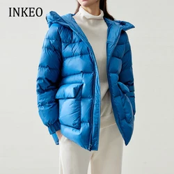 Chaqueta de plumón de ganso blanco para mujer, Abrigo acolchado de lujo con cinturón, parkas cálidas con bolsillos, moda de invierno, 90%, 2O250