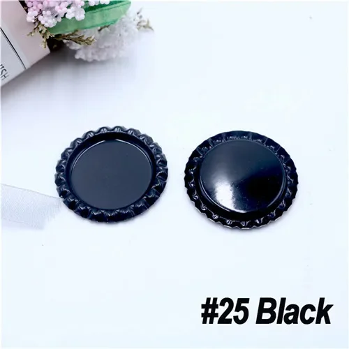 200pcs/lot 24 Colored Inside 1 Inch Flattened Bottle Caps for Crafts DIY Hair Bows Accessories Metal Simulation Beer Bottle Caps image 3