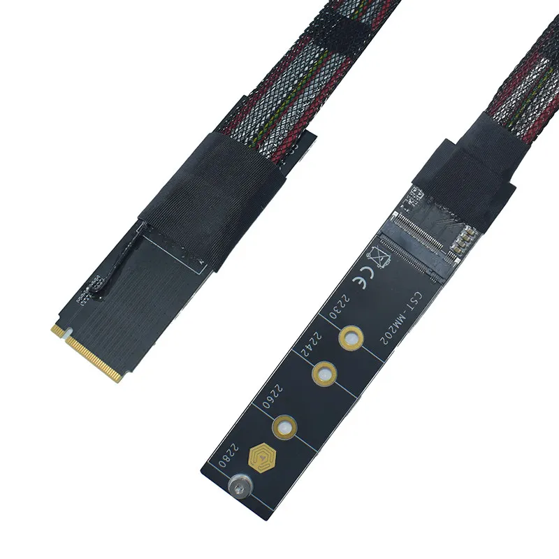 PCIe 5.0 M.2 NVMe Protocol Extension Cable Hard Disk Test Connection Adapter for AI Server SSD Solid State Drive