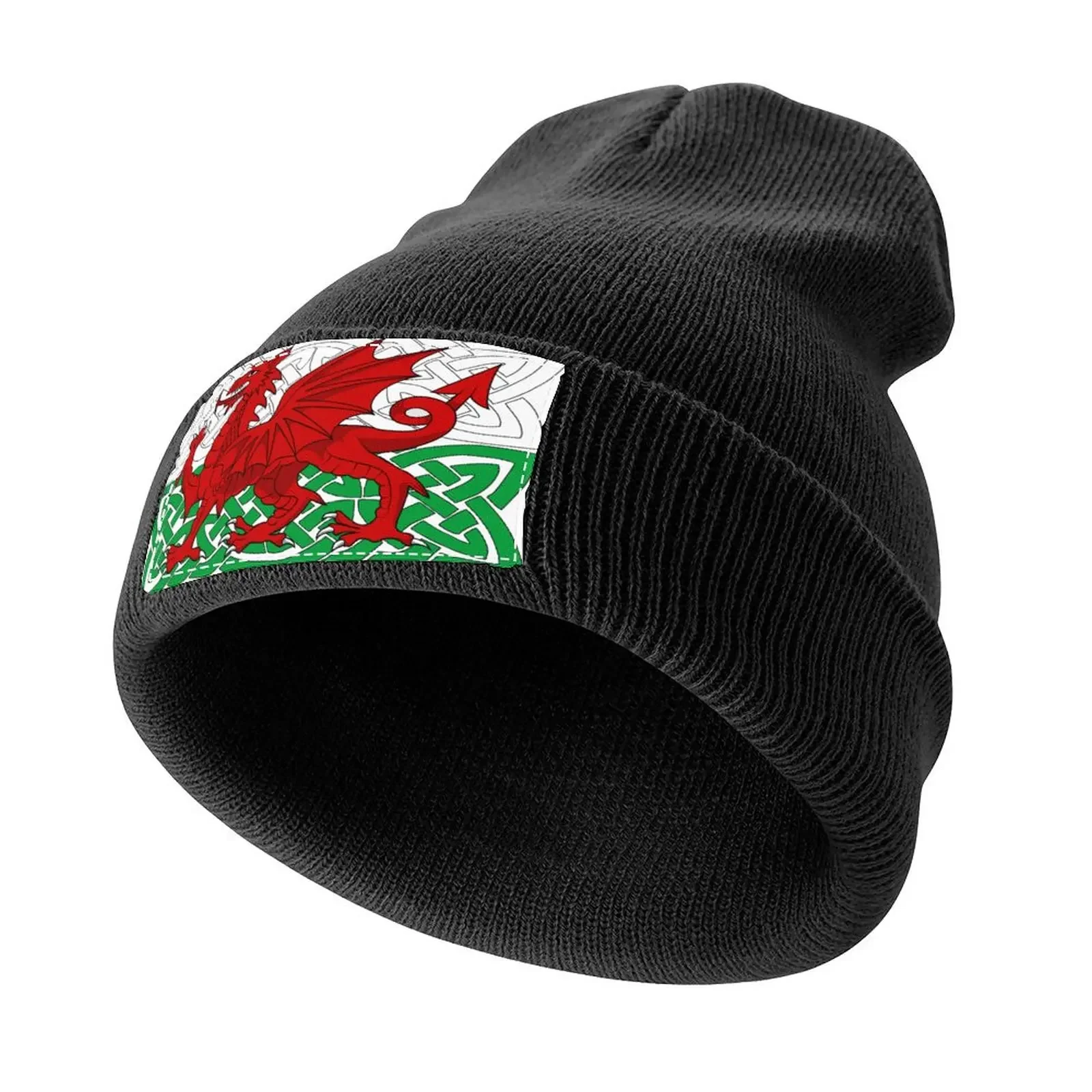 

Y Ddraig Goch Knitted Cap Custom Cap Mountaineering Golf Hat Women Caps Men's