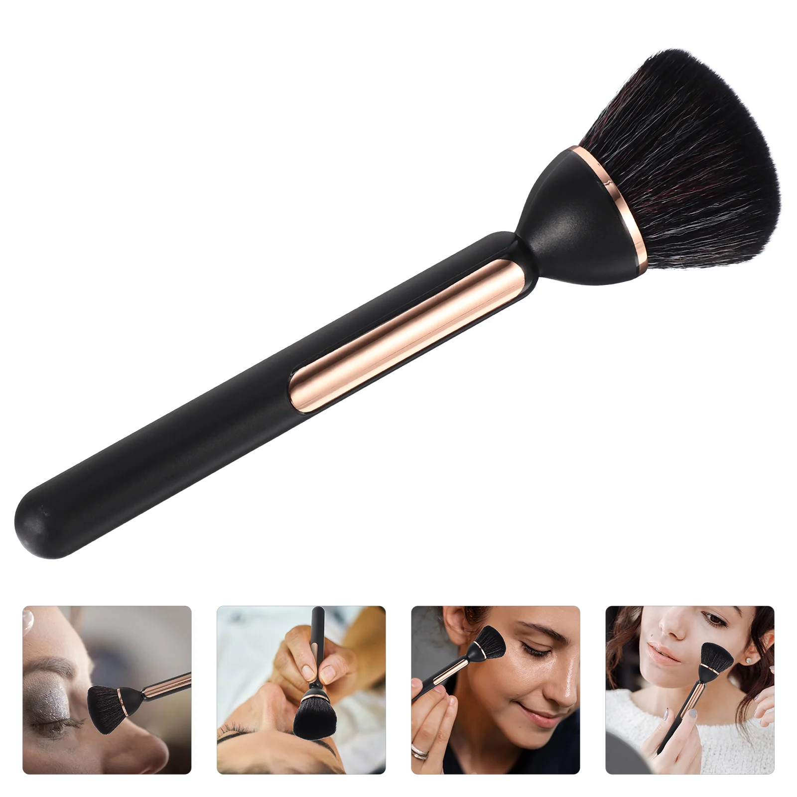 

Ergonomic Handle Powder Brush Portable Makeup Supply Multi-Function Nail Dust Cleaning Brush Comfortable to Hold