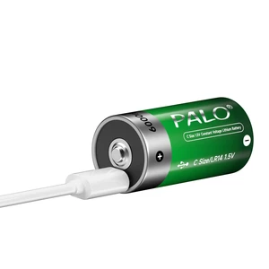 بطارية بالو ليثيوم أيون للمصباح اليدوي وموقد الغاز ، بطارية قابلة لإعادة الشحن ، النوع C ، شحن USB ، R14 ، R14 ، مقاس C ، 6000 ميجا واط في الساعة ، 1.5 فولت أعلى 8 مبيعات لمواقد البطارية - رقم 7