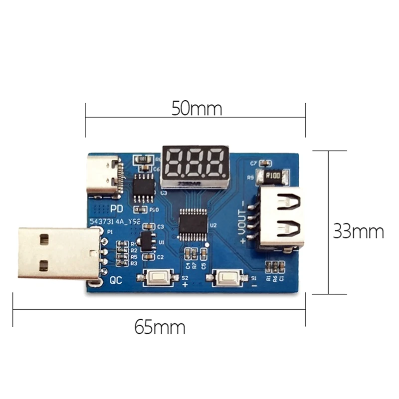 QC2.0 QC3.0 PD3.0 Moduł wabika PCB 3,6-20 V Regulowane wielofunkcyjne napięcie Głowica ładująca Moduł starzenia testowego