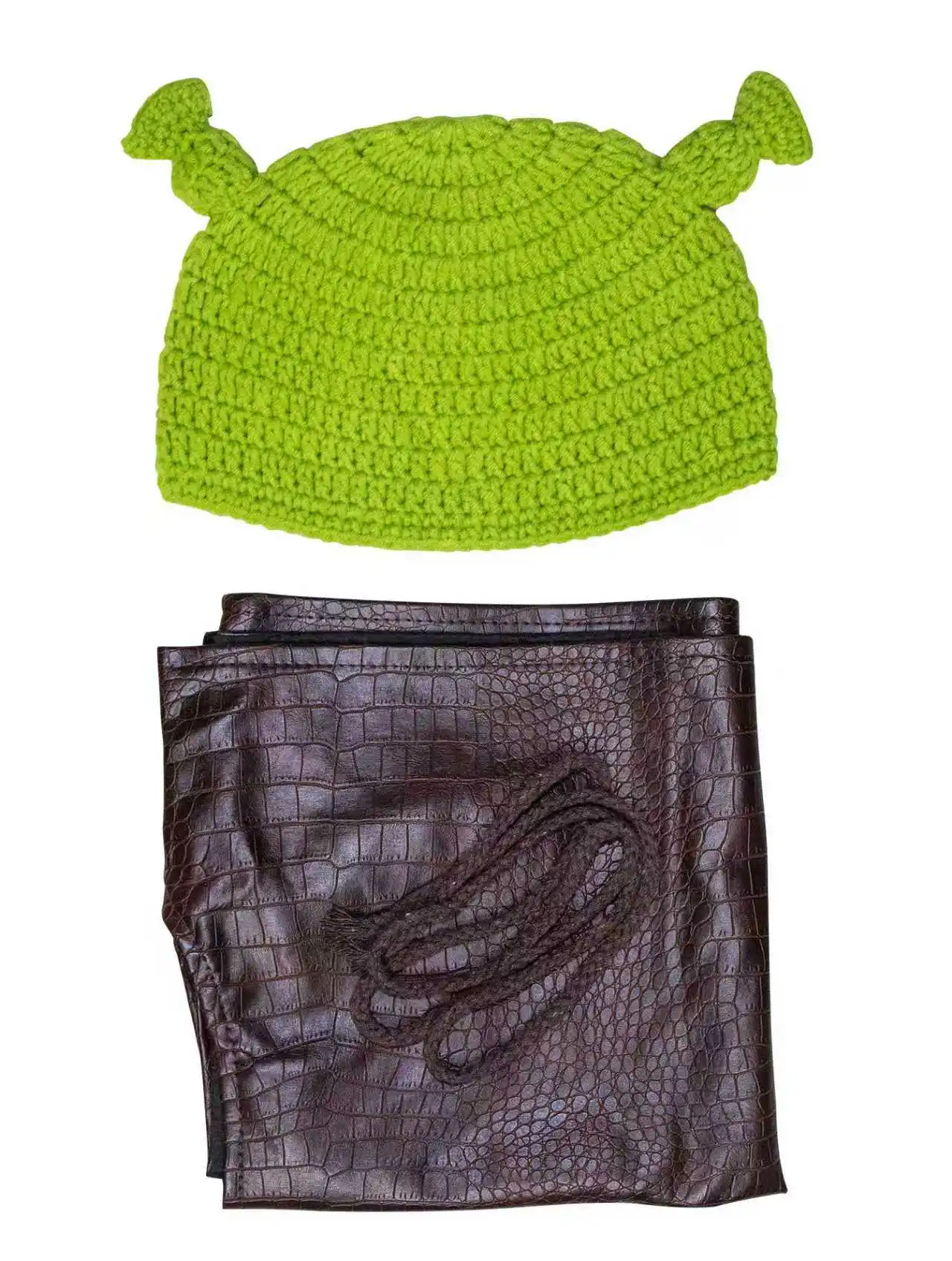 Halloween Shrek Monster Shrek Cosplay disfraz de escenario actuación sombrero verde chaqueta abrigo de cuero