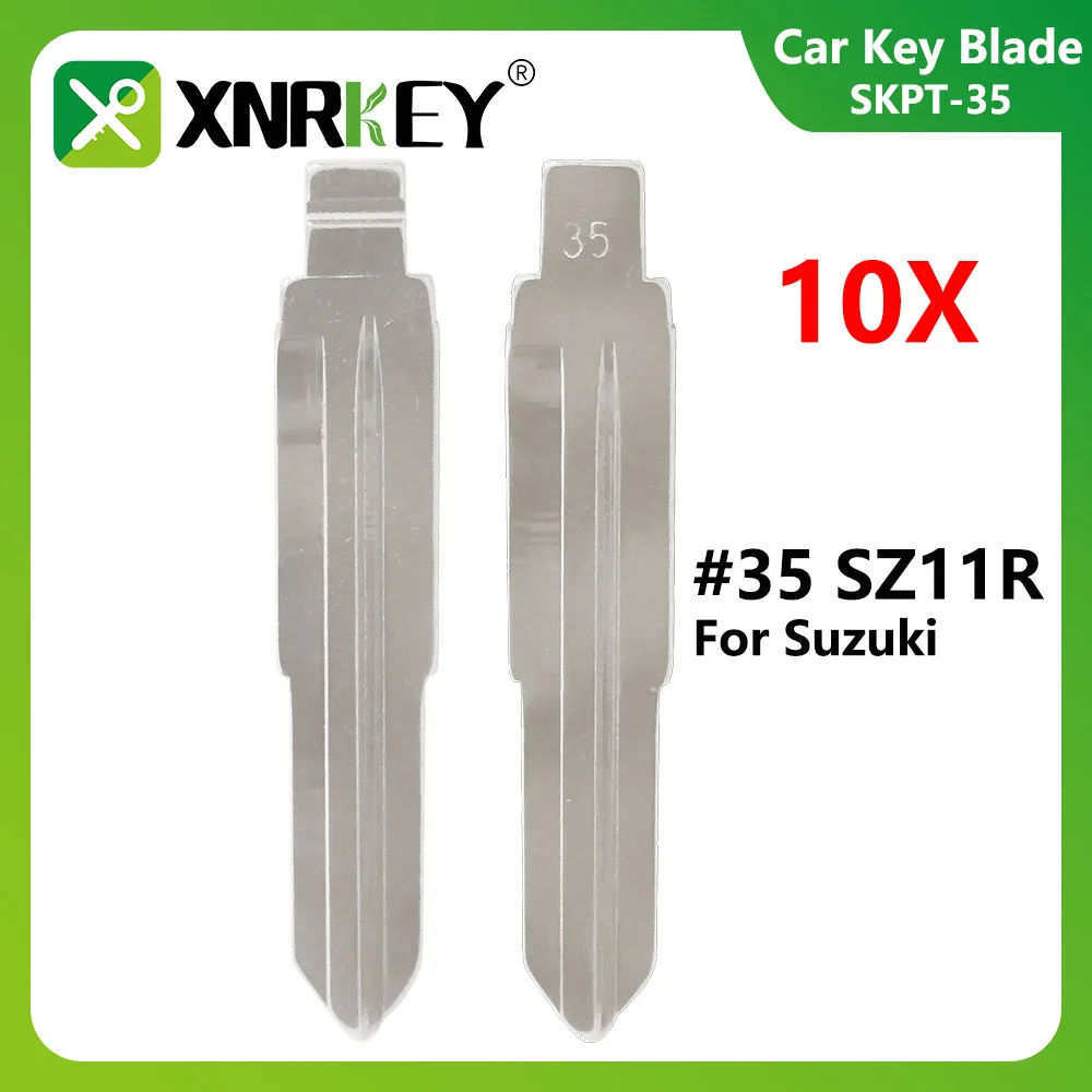 

XNRKEY 10Pcs/Lot Replacement NO.35 Metal SZ11R Uncut Remote Flip Emergency Key Blade Blank For Suzuki Alto KD VVDI #35