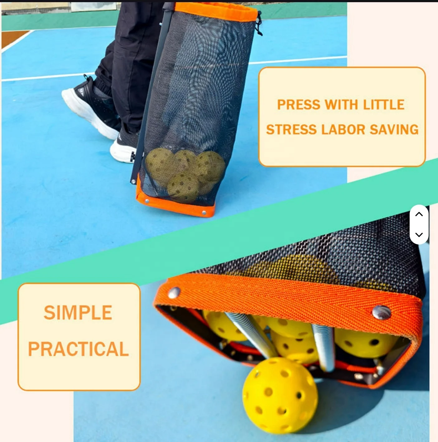 Portable Tennis Picker with Automatic Switch and Extendable Pickleball Collector for Training Plasticpromote sales