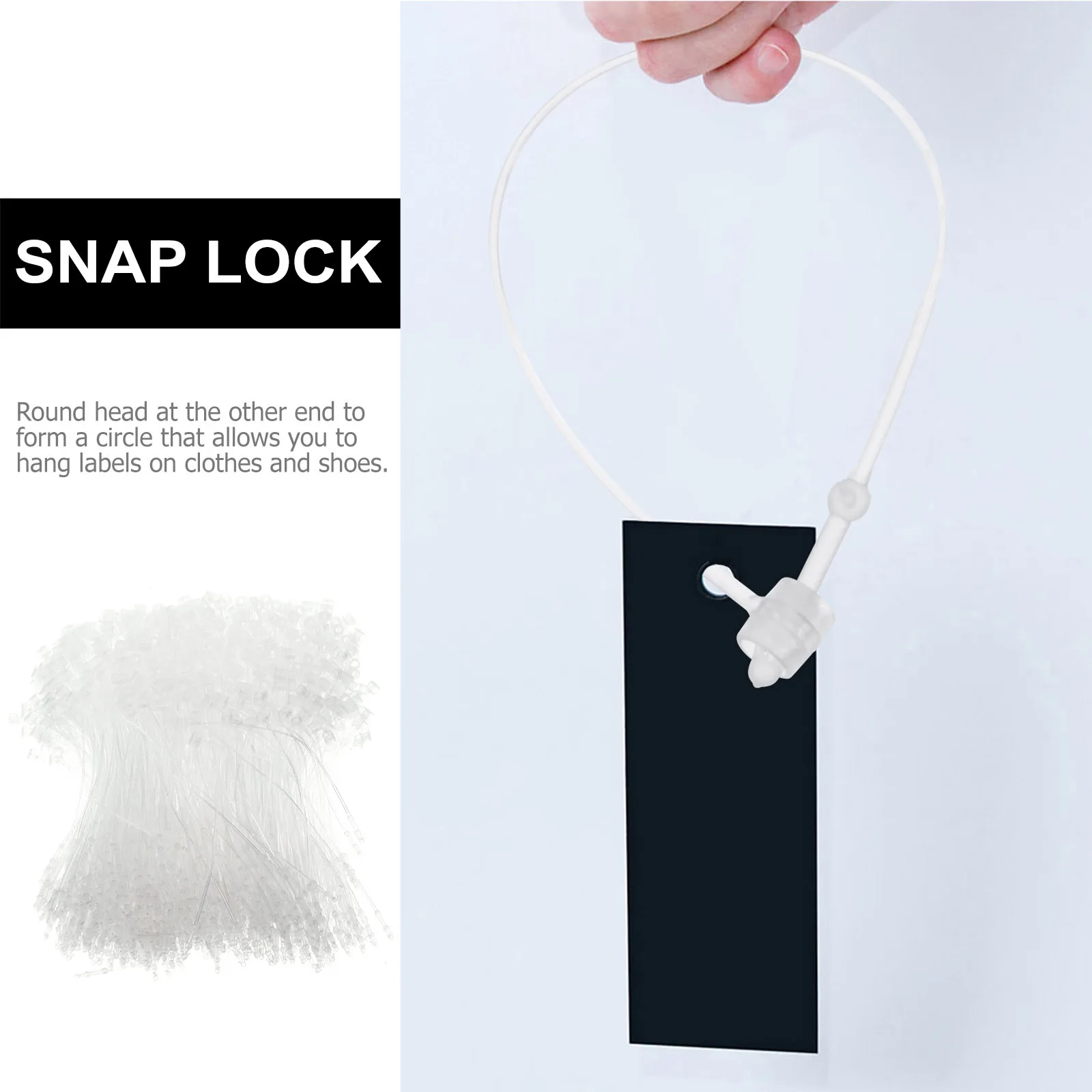 

5000Pcs Clear Round Lock Plastic Fasteners Disposable Price Tag Snap Locks for Clothing Security Loop Accessories