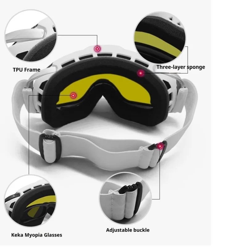 Двухслойные лыжные очки для мужчин и женщин, противотуманные очки для сноуборда, лыжные очки, аксессуары для сноуборда