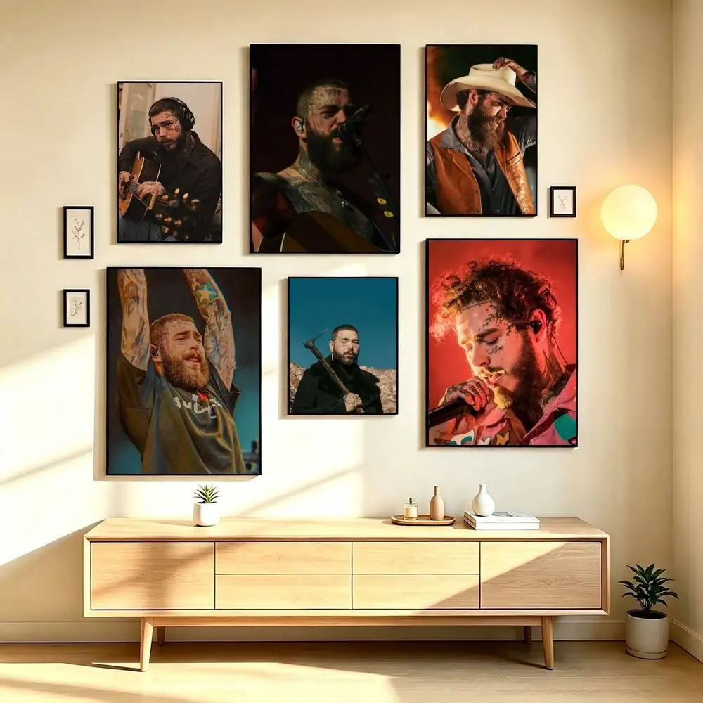 R-Rock Singer Post Malone Poster High Quality Dorm Living Room Aesthetic Wall Decoration Painting Stickers Gift