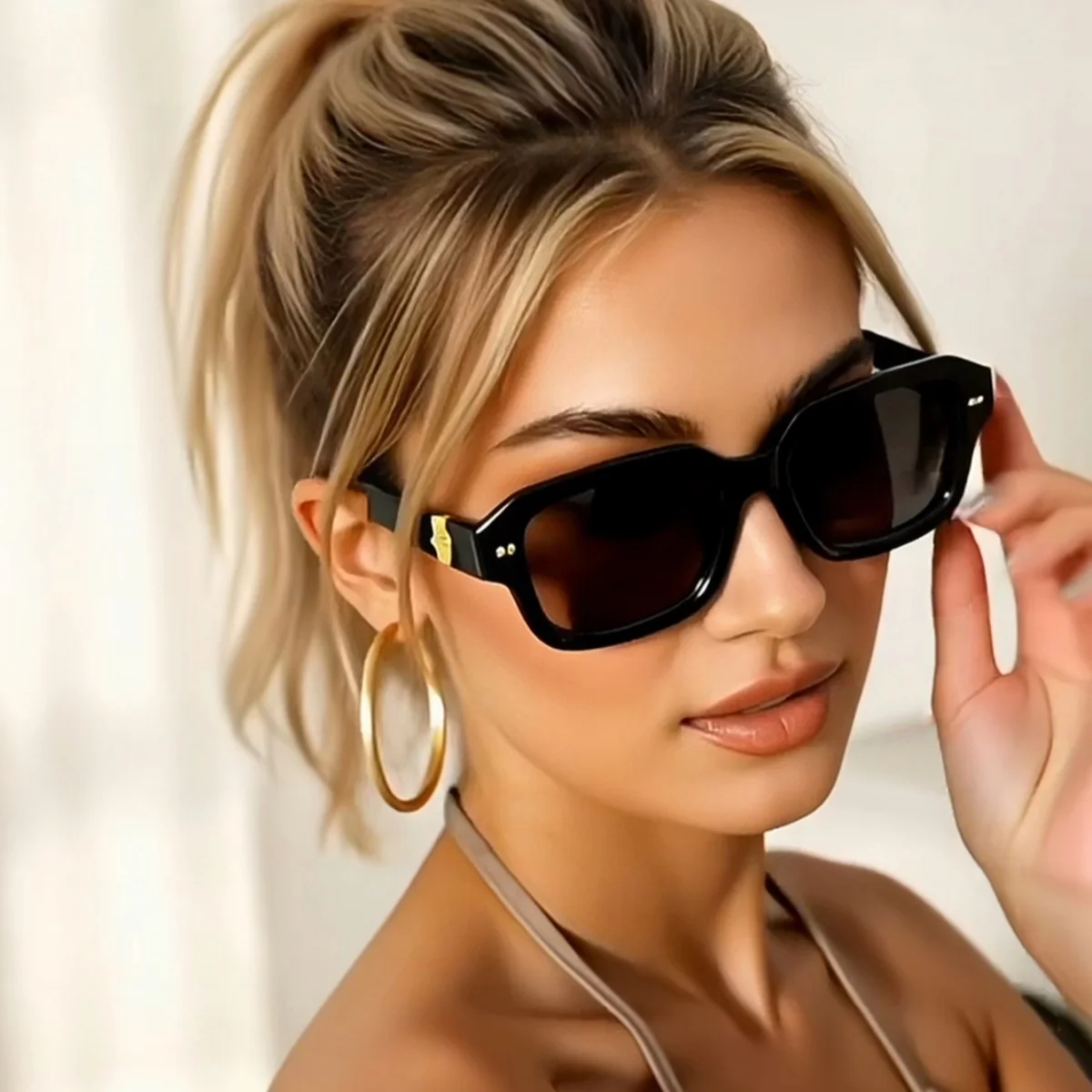 1 Stück europäische und amerikanische Retro-Sonnenbrille für Herren und Damen, trendige vielseitige Sommersonnenschutz und UV-Schutz fr