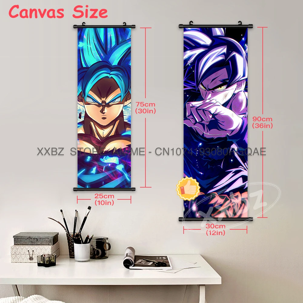 Dragon ball z rolos imagem decoração de casa goku super saiyan mural gohan arte da parede anime cartaz kakarot pintura decorativa dos desenhos