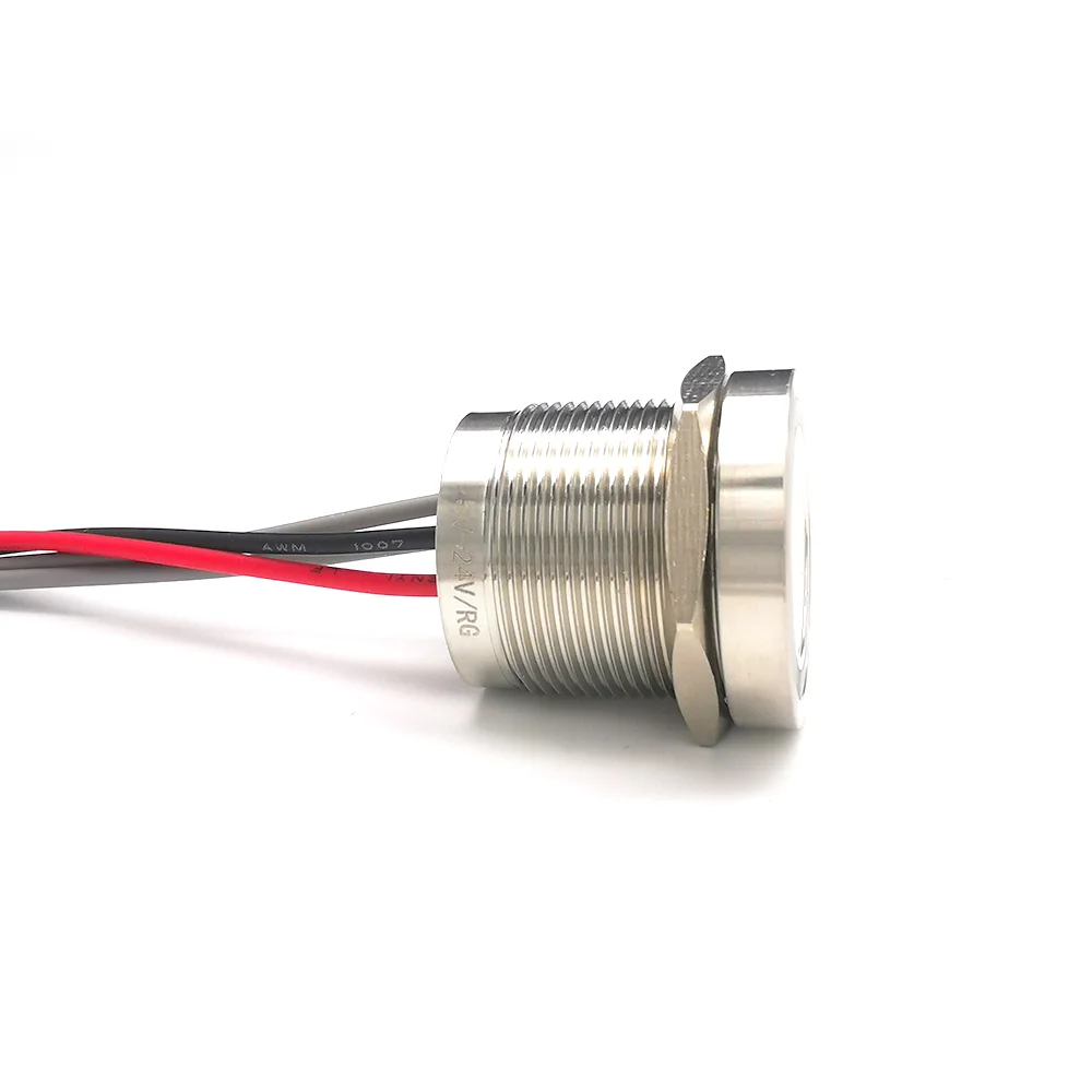 316 Stainless steel Waterproof IP68  illuminated Piezo Switch Latching on off 5v 12v 24v R&G 19MM 22MM 25MM