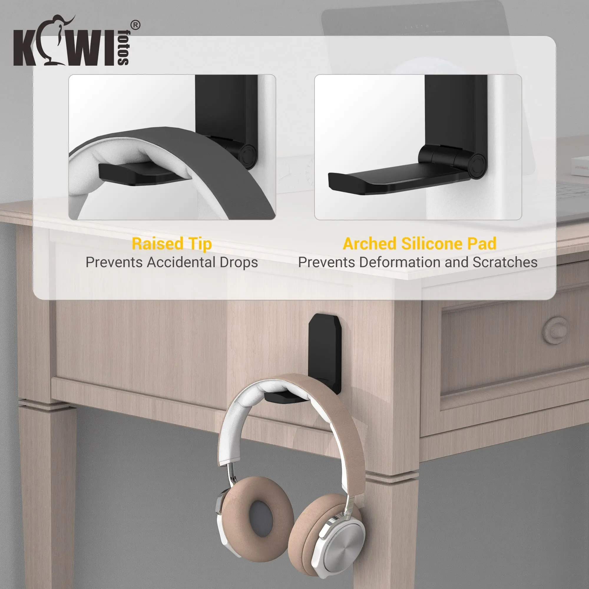 หูฟัง Stand กาวติดผนังชุดหูฟังแขวนตะขอโต๊ะคอมพิวเตอร์เกมส์ PC หูฟัง Sticky จอแสดงผล Hook