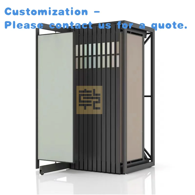 

custom.Rotating Wood Flooring Tiles Display Rack Sliding Ceramic Tile Granite Stand Display Shelf Showroom Tile Display Made