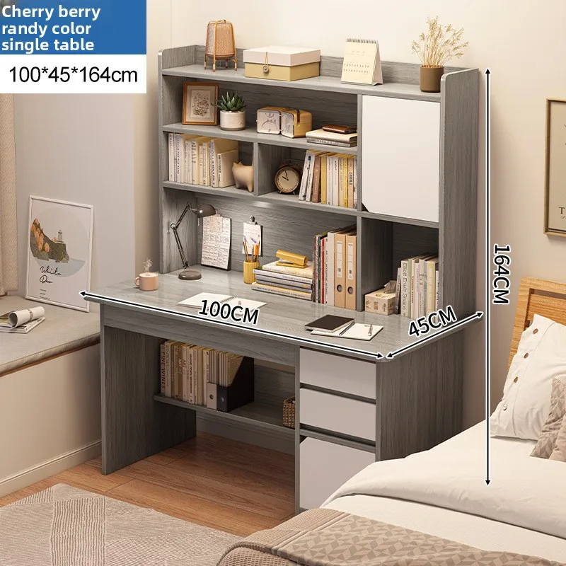 YFY   Student Home Bookshelf Bookcase Integrated   Junior High School Student Bedroom Homework Desk Study Writing