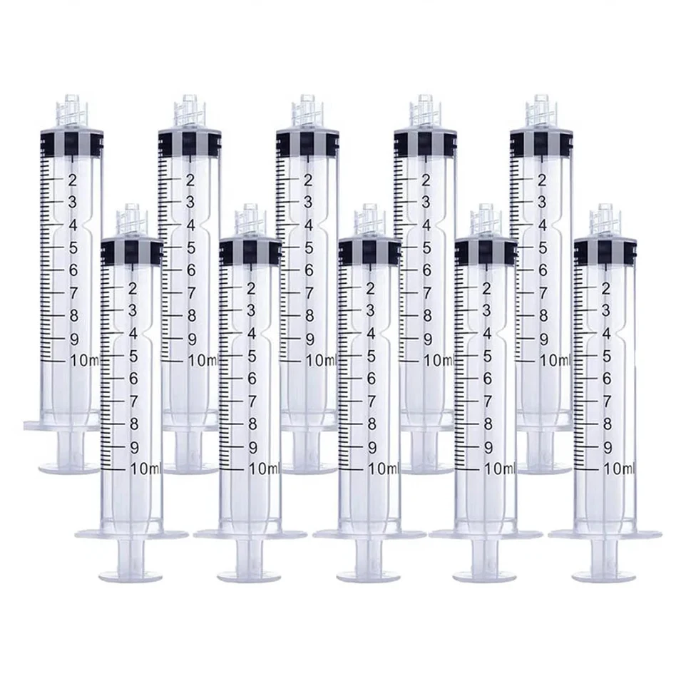 

10-10Pcs 10ml Luer Lock Plastic Syringe Without Needle Steriled For Lab Use Individually Packed Glue Dispensing Syringe Wrapped