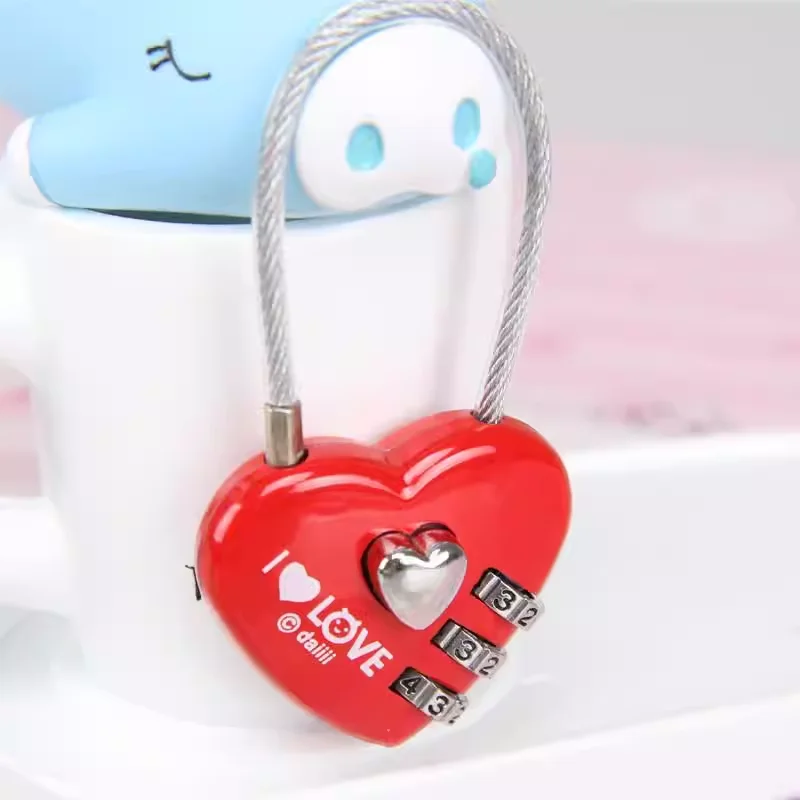 For Dormitory Lockers Household Padlocks Student Cute Heart Locks Luggage Wardrobes Bags Mini Concentric Locks