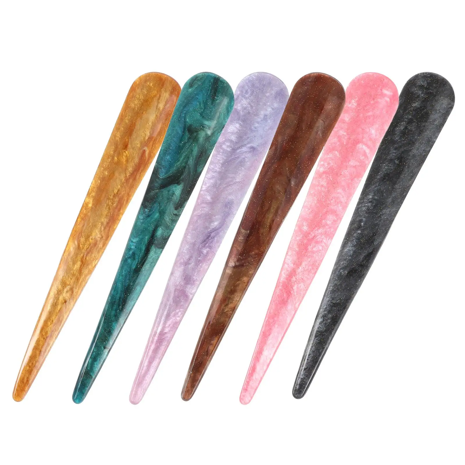 

6 Pcs Acetate Acrylic Horn Clip Attract People's Eye Hair Clips Ox Hairpin Fashion Accessories Decorative Ponytail