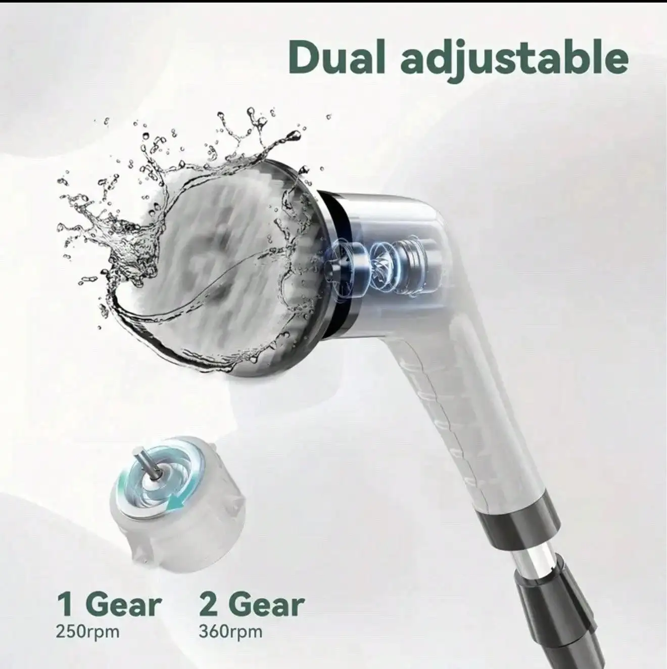 Electric Rotating Cleaning Brush, Rechargeable Cleaning Brush, Shower Cleaning Brush With 9 Brush Heads, 2 Hours Of Battery Life, Dual Speed Adjustment, Retractable Handle, IPX7 Waterproof, Suitable For Bathtubs, Tiles, Floor