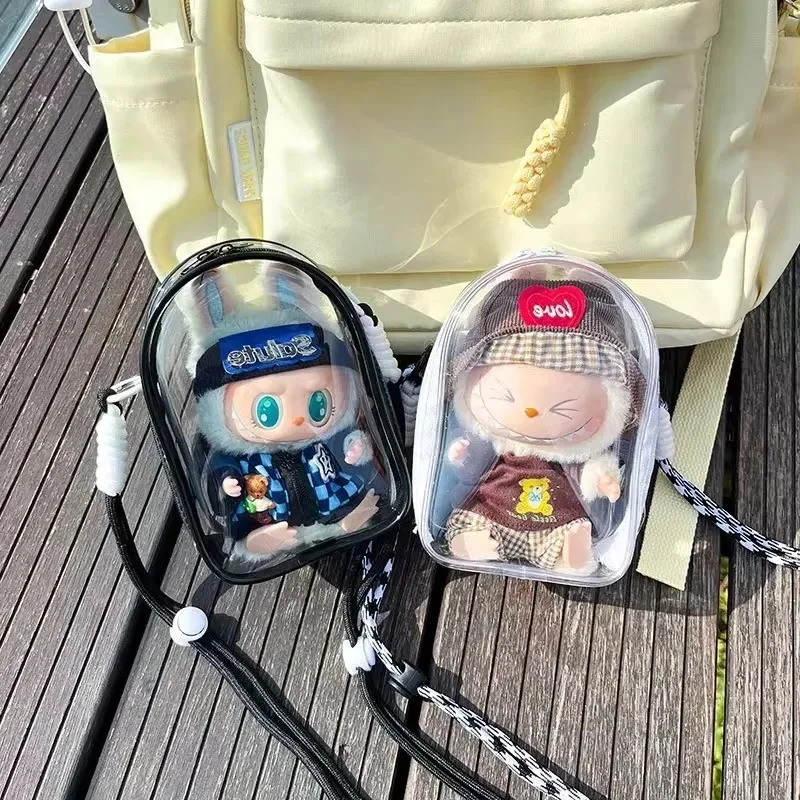 Labubu الغطاء الواقي Labubu يجلس حفلة 17 متر القطن دمية آلام الكتف حقيبة التخزين حقيبة Labubu حقيبة مشي الغبار #4