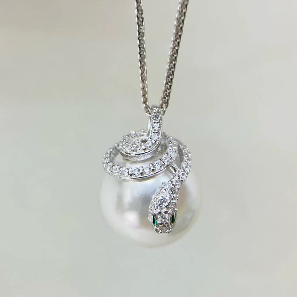 

3 шт. жемчужные аксессуары своими руками, пустой держатель для подвески-консилера, подвеска-ожерелье из змеиного золота и серебра, с круглыми бусинами диаметром 11-13 мм.