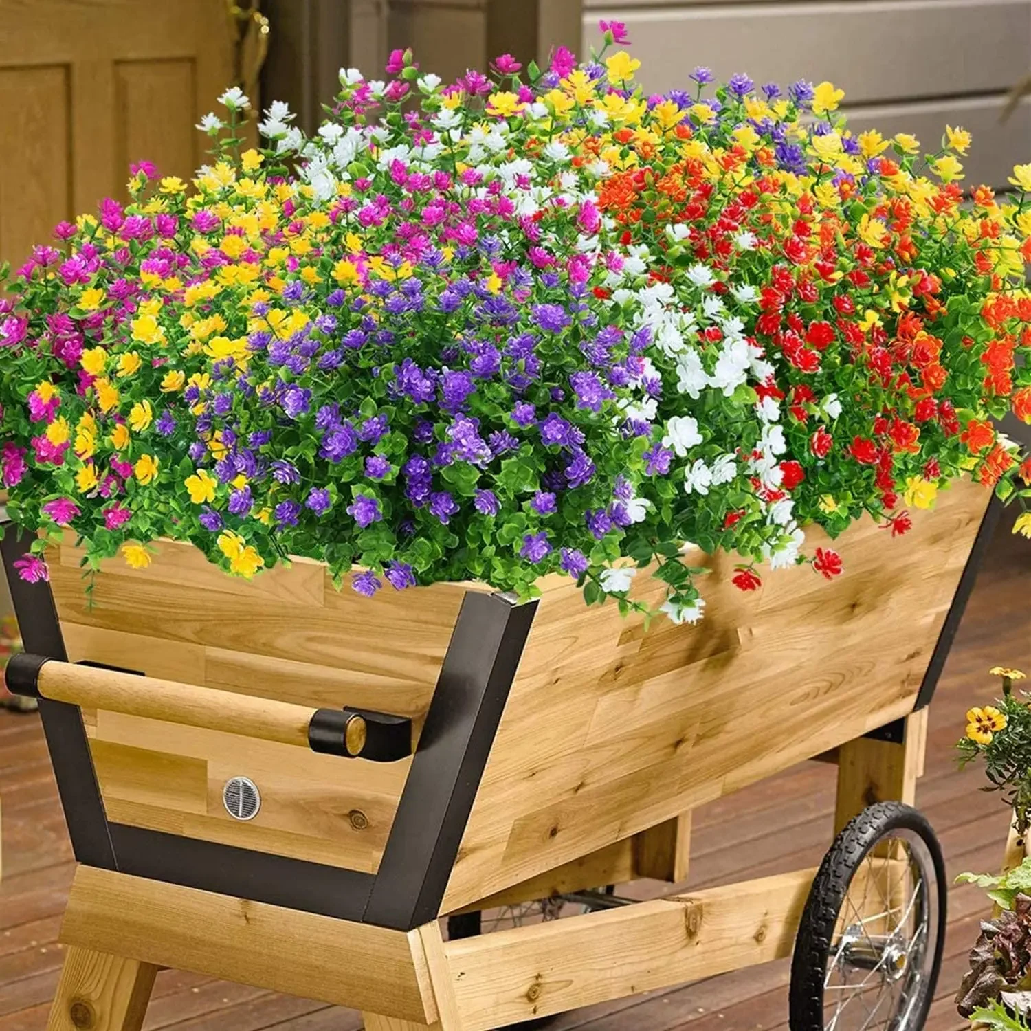 

5PCS Artificial Flowers Outdoor Decoration Spring Summer Decoration UV Resistant Plastic Shrubs Garden Decor Tulipanes Rosas