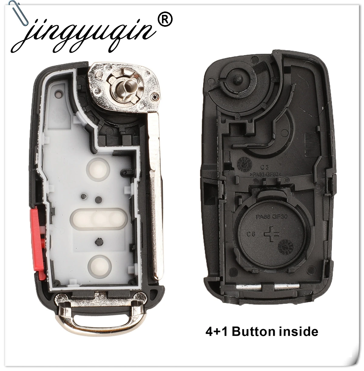 jingyuqin 2/3/4/5 Button Folding Remote Car Key Shell Flip Fob for VW Polo Golf MK6 Tiguan Touareg 202AD 202H 202Q