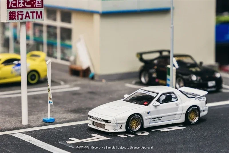 Tarmac Works x TOYOTIRES 1:64 Pandem RX-7 FC3S White Diecast Model Car