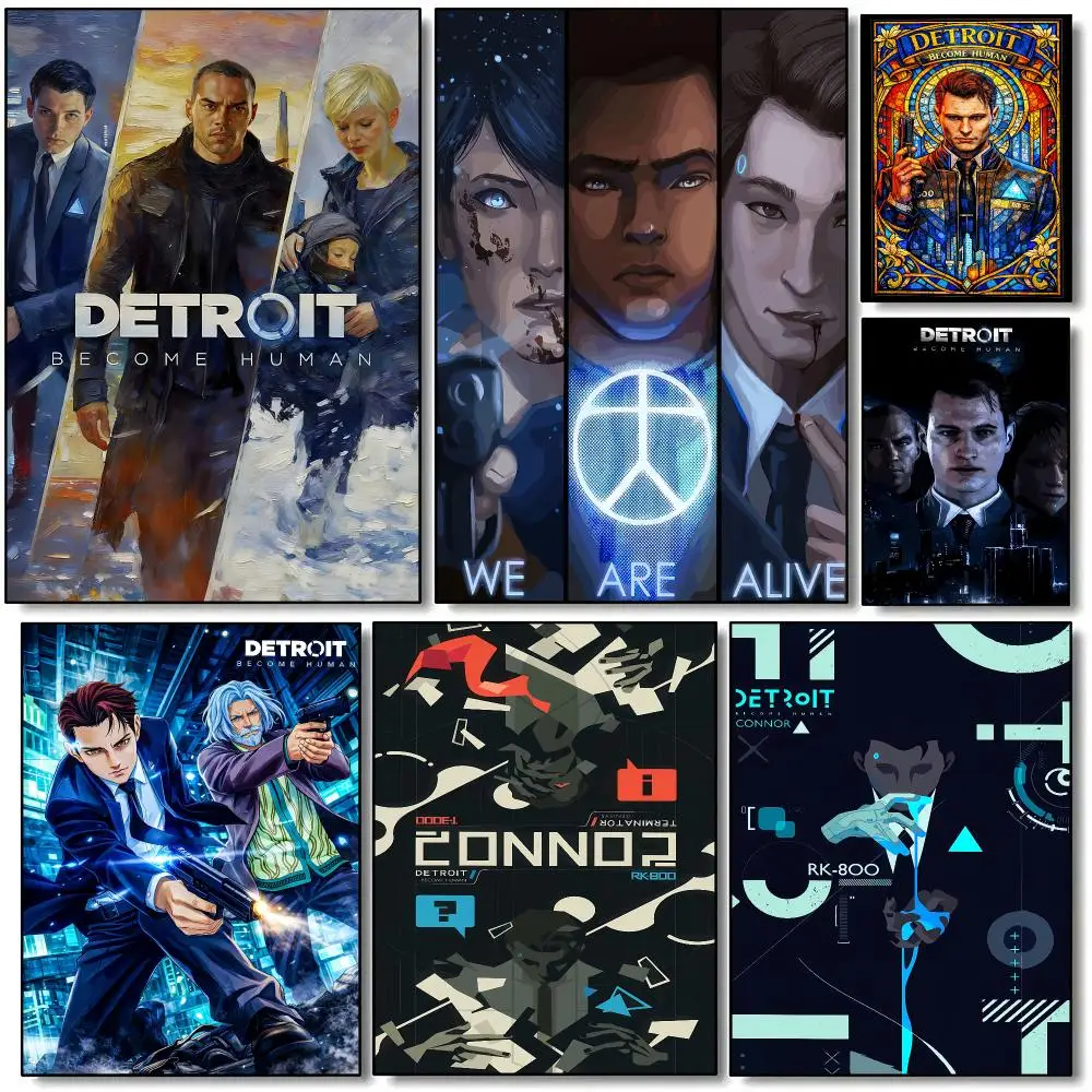 Game Detroit Become Human Poster HD Wall Art Aesthetic Home Decor for Living Room Bedroom Café Office Stylish Gift