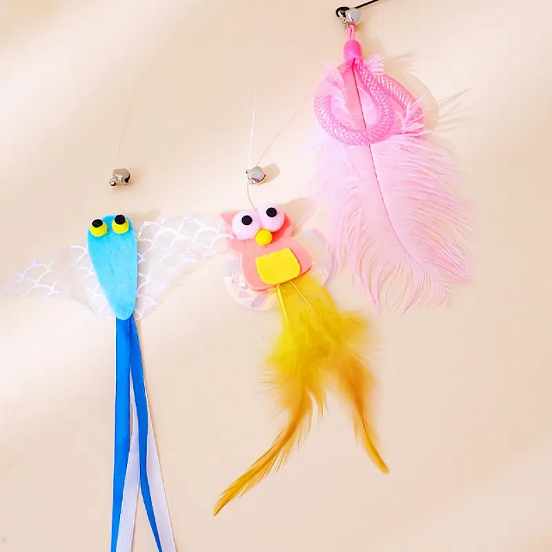 Varita interactiva para gatos libélula con plumas estimular y rascar - imagen 4