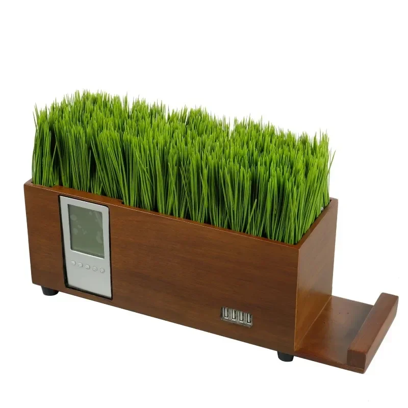 Multi - Functional Simulation Green Plants Custom Luxury Wooden Rechargeable Interior Home Decorations