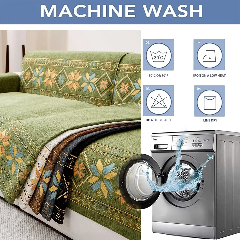 جديد 2026 فاخر الشنيل غطاء أريكة البوهيمي عدم الانزلاق الجاكار الأريكة منشفة لغرفة المعيشة حامي أثاث كابا الفقرة أريكة #5