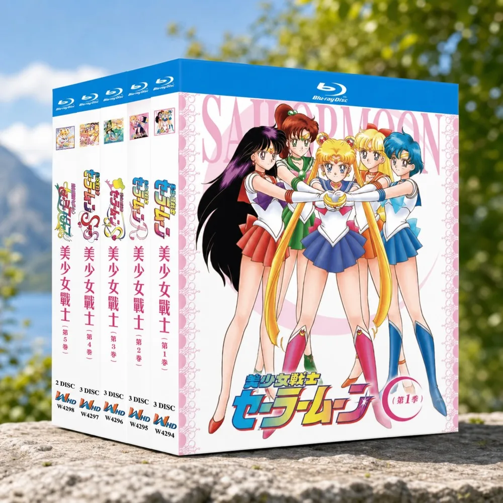 Blu-ray Ultra HD Anime Sailor Moon Seasons 1–5 Box Set with Mandarin Japanese and Cantonese Audio