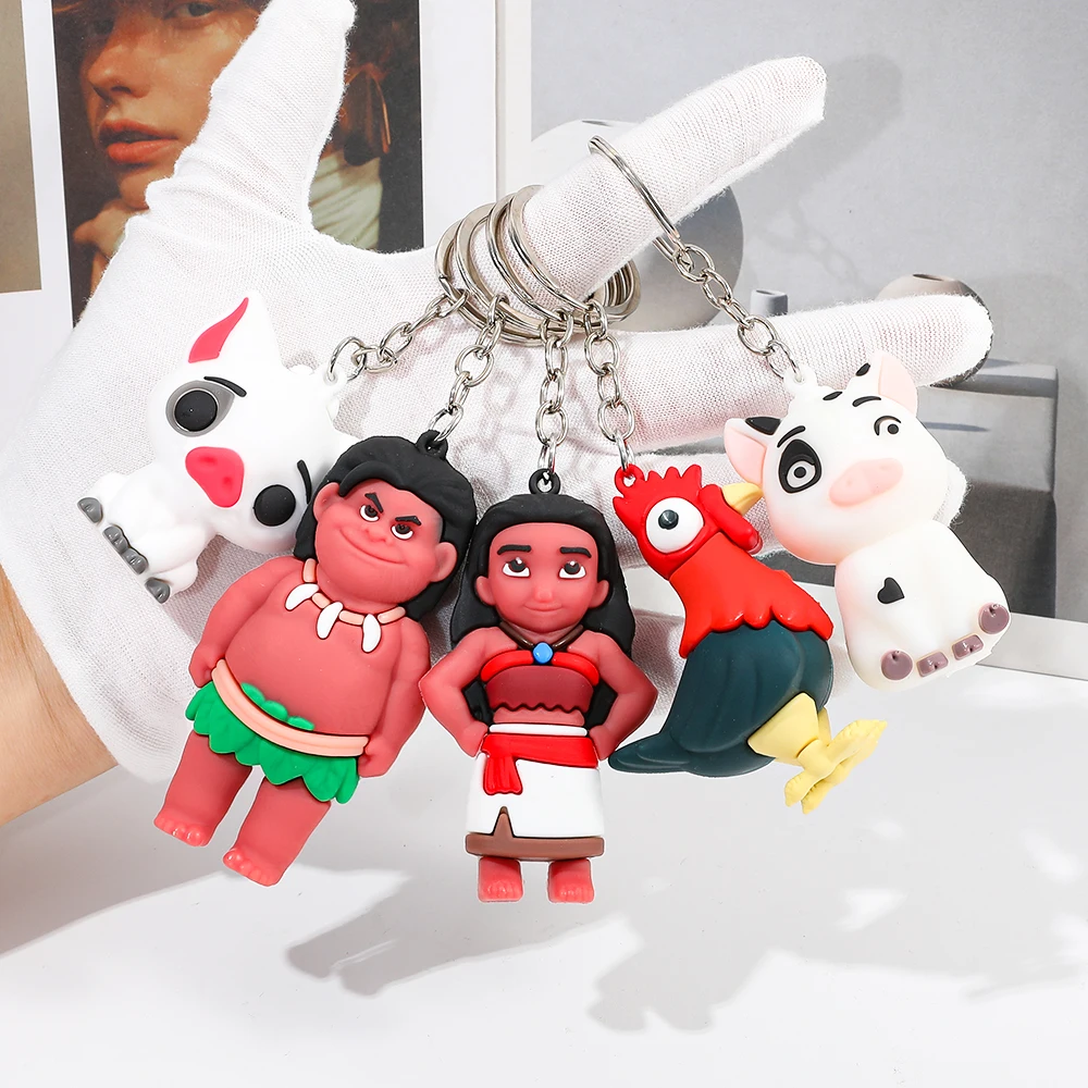 LLavero de figura de película de Disney Moana 2, juguetes para niños, mochila, bolso, accesorios de adorno para coche, regalos de cumpleaños para niños, 5 uds.