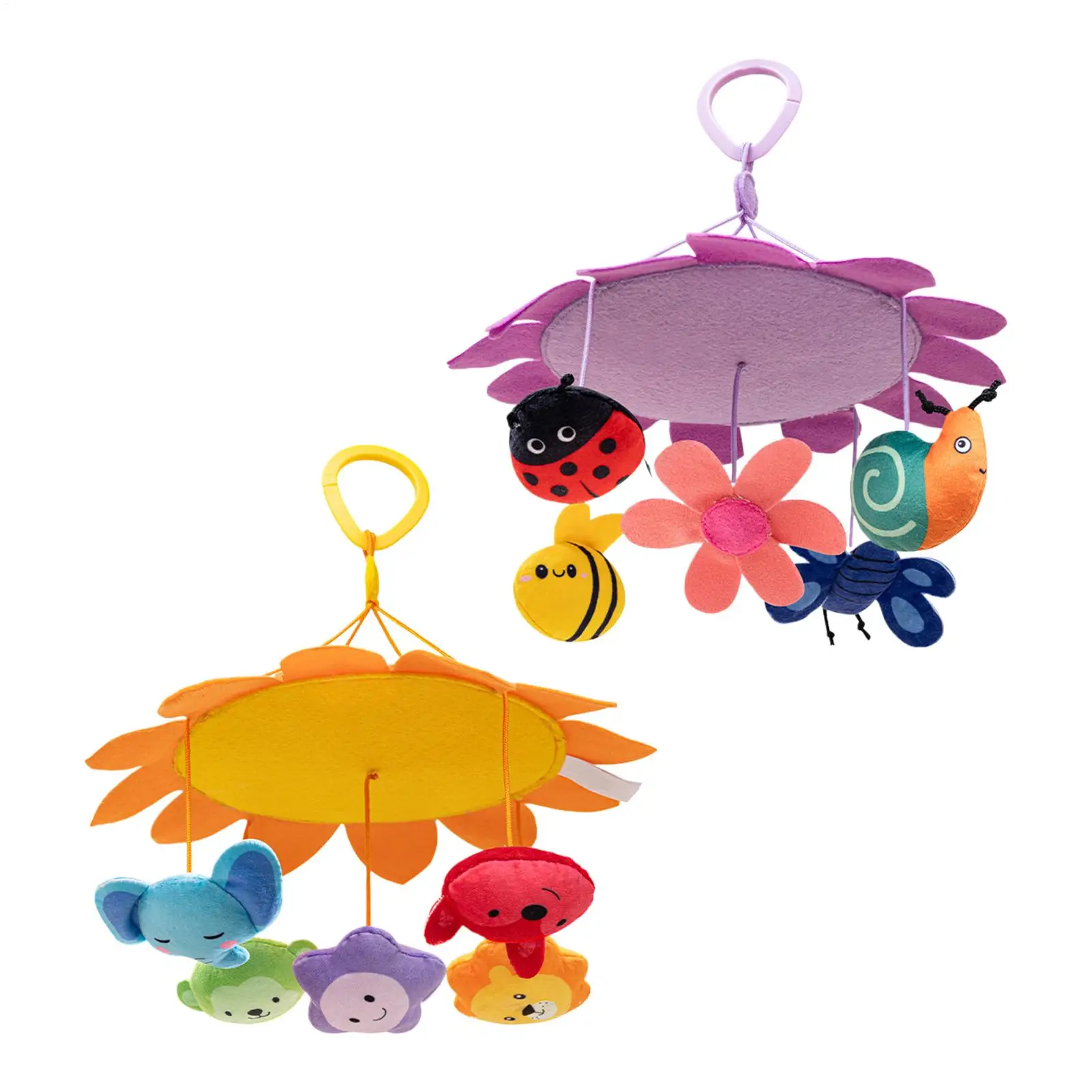 Kids Mobile for Crib Plush Early Learning Ornament Kids Crib Mobile Bell Decor for Bassinet Bedroom Road Trip Living Room Wall