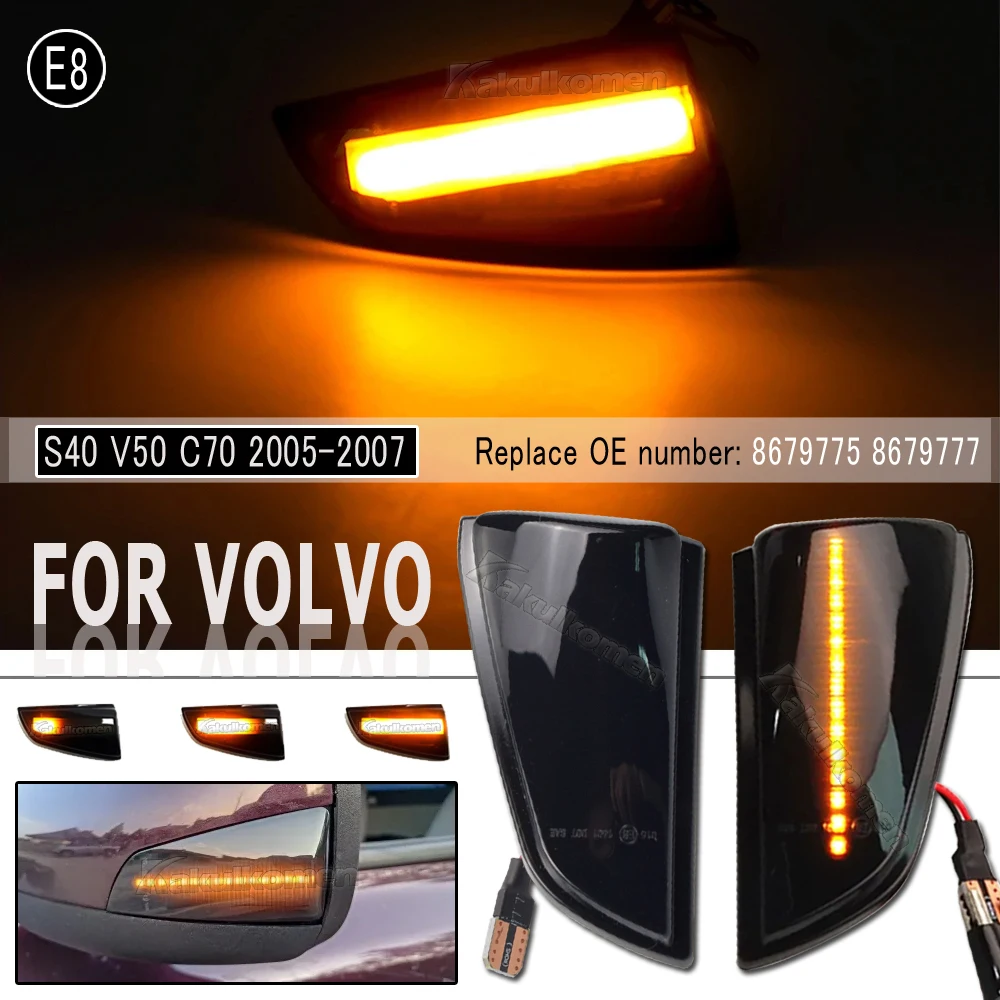 For Volvo V50 2004-2008 Prefacelift LED Dynamic Turn Signal Light For Volvo S40 2004-03/2007 Prefacelift Volvo C70 2006-2009