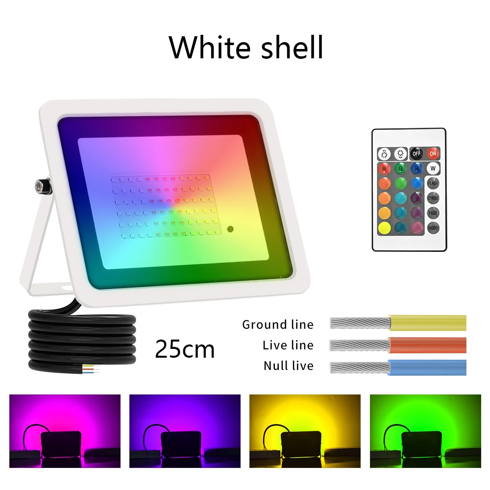 Led RGB Schijnwerper 20W 30W 50W 100W IP68 Outdoor Schijnwerper spotlight AC 220 V/110 V Reflector Projector Lamp Tuin RGB Verlichting