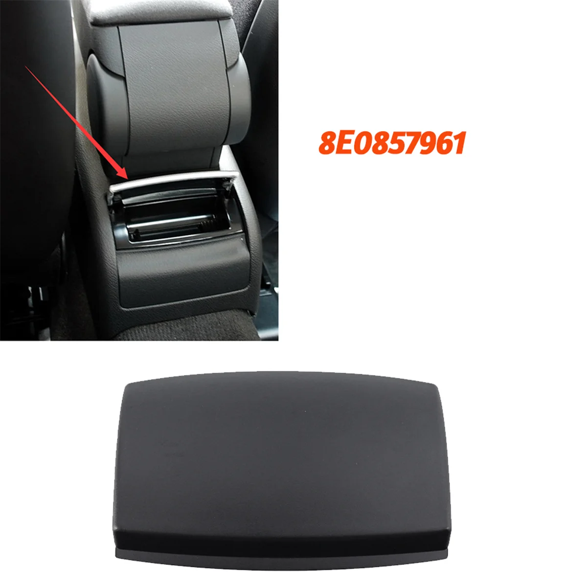 Car Interior Under Armrest Box Rear Ashtray with Cover 8E0857961 for Audi A4 B6 B7 2001-2008 Center Console Rear