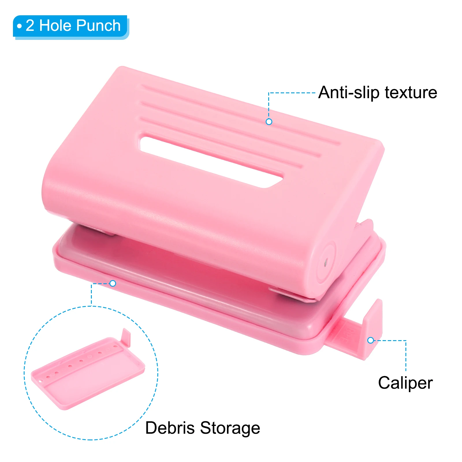 Imagem -04 - Double Hole Loose-leaf Paper Puncher Round Hole Punch Metal Puncher Manual Labor-saving Ajustável Material de Escritório 4